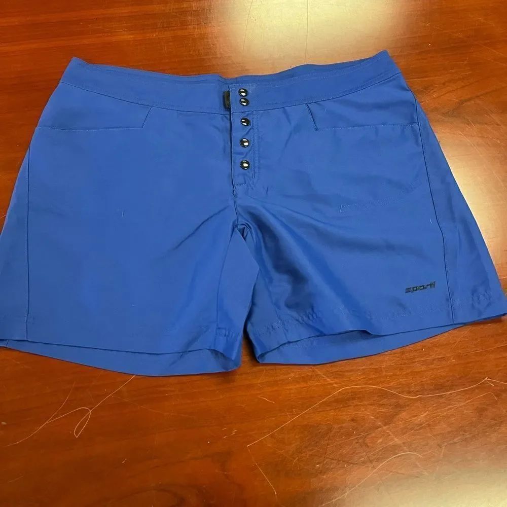 Sporti Royal Blue Button Front Board Shorts sz L EUC